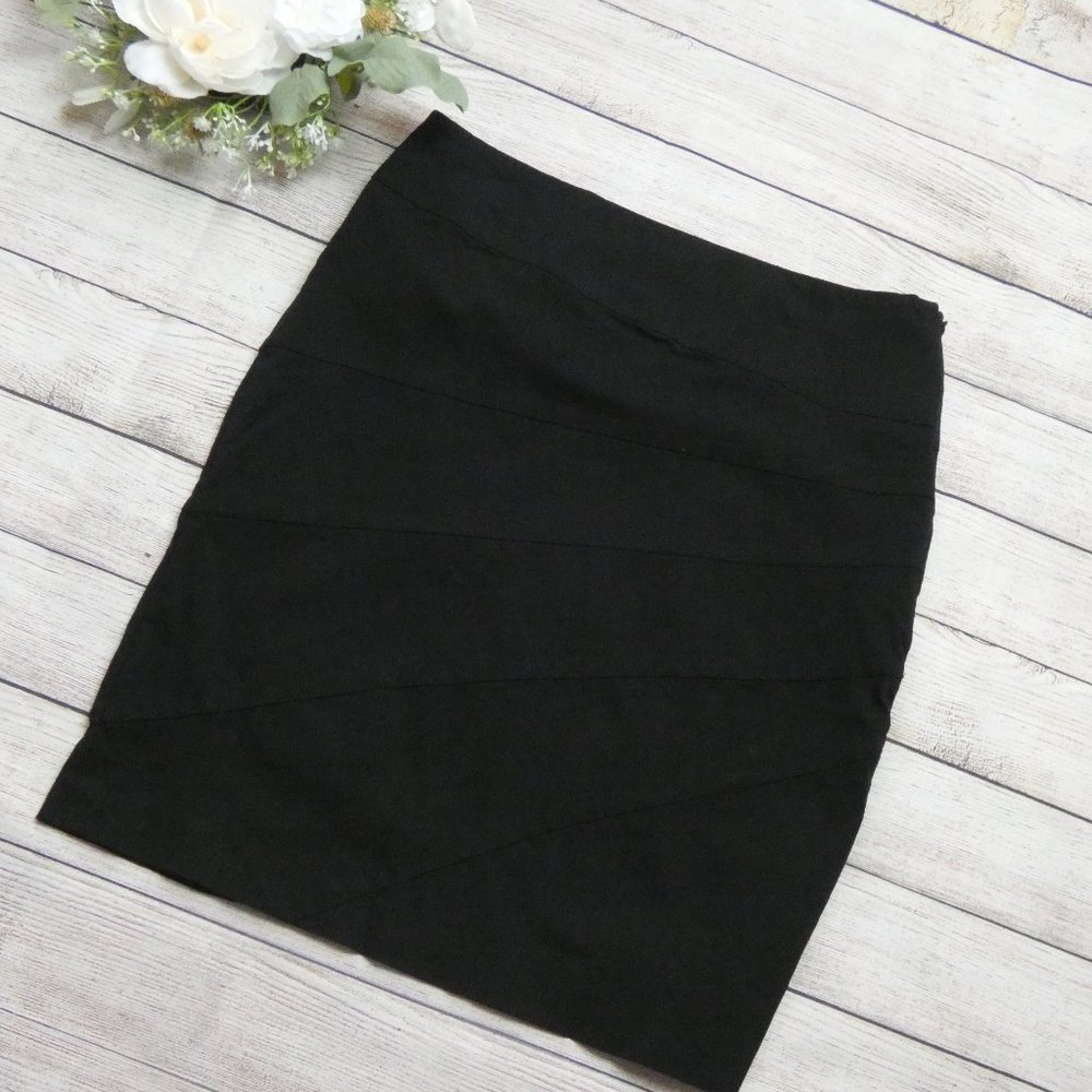 Alfani Pleated Stretch Black Skirt Size 8